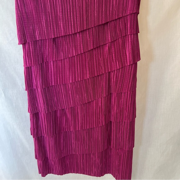 **SOLD** Pink Flapper Style Tiered Sleeveless Midi Dress Size 8 - Picture 3 of 9